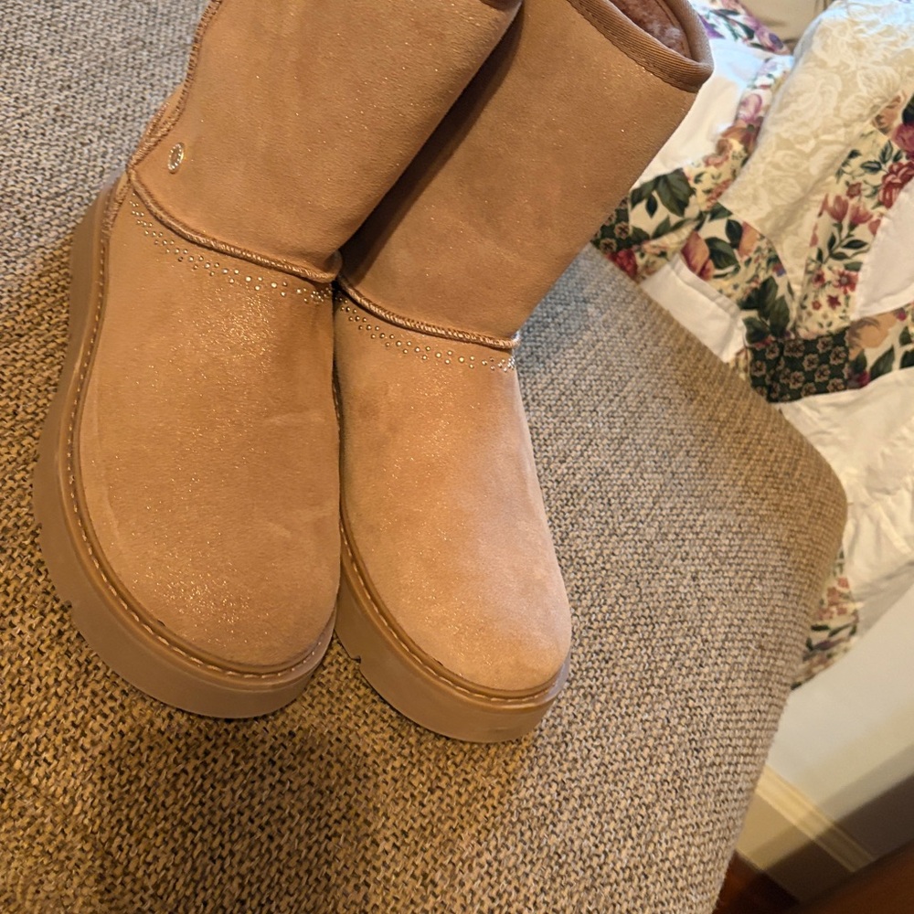 Skechers Chestnut Suede Mid-Calf Winter Boots - Picture 6 of 7